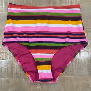 Aerie Hi-rise multicolor striped bikini bottom swim